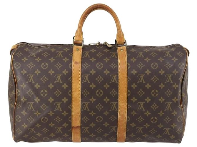 Borsa Keepall Louis Vuitton in tela Monogram 50 Marrone - vista 2