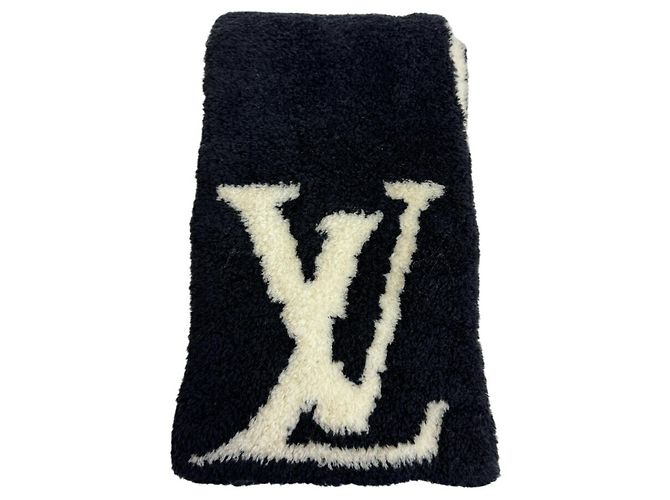 Cachecol de lã preto e branco Louis Vuitton - vista 2