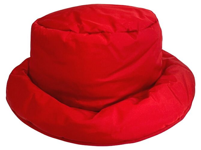 Chapéu bucket de metal Triângulo 1HC248 da Prada Vermelho - vista 2