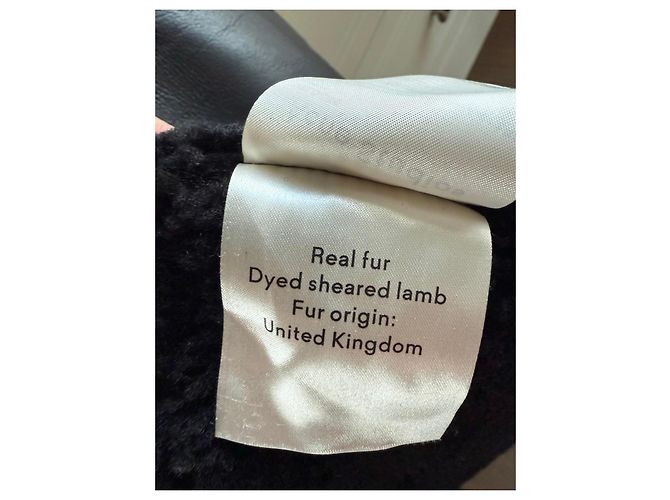 Chaqueta de motorista de cuero negro Velocite de Acne Studios con forro de shearling - vista 8