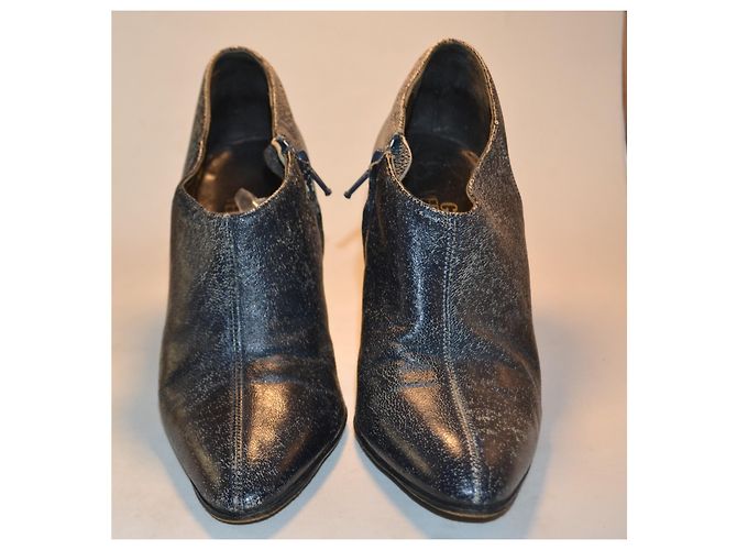Botines Gianni Versace de cuero gris - vista 2
