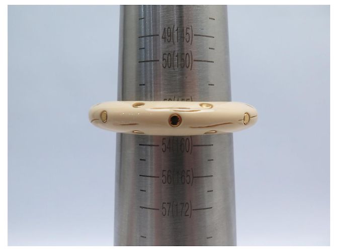 Aurelie Bidermann Clouté Caftan Bangle in Ivory Resin & 18K Gold White - view 8
