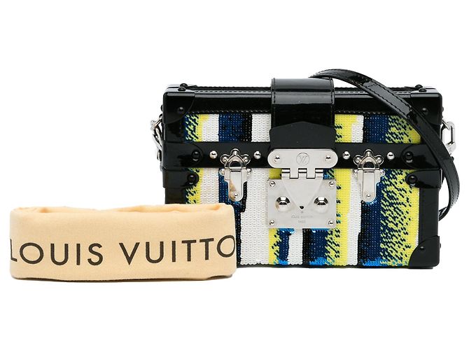 Petite Malle in paillettes Louis Vuitton Nero - vista 10