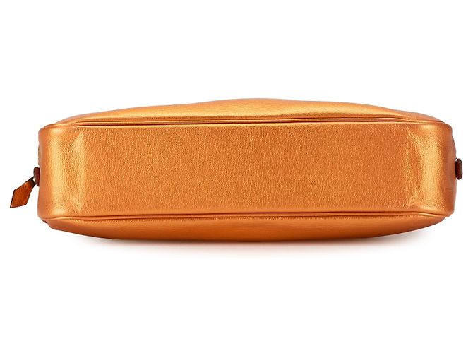 Hermès Plume Elan 28 in Capra Coromandel Metallico Arancione - vista 4