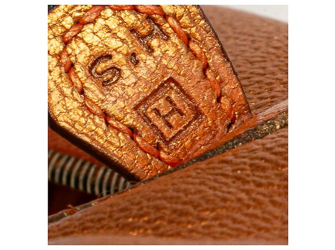 Hermès Plume Elan 28 in Capra Coromandel Metallico Arancione - vista 8