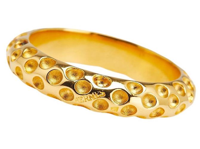 Hermès Schalring mit Punktmuster Golden - Ansicht 6
