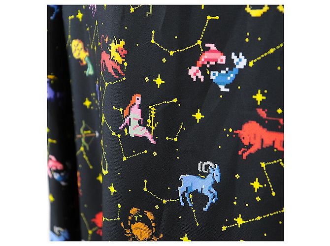 Camisa de seda twill pixel Zodiac Christian Dior Negro - vista 11