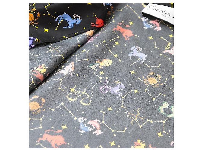 Camisa de seda twill pixel Zodiac Christian Dior Negro - vista 12