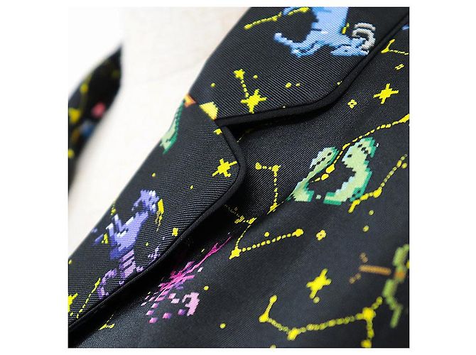 Camisa de seda twill pixel Zodiac Christian Dior Negro - vista 3