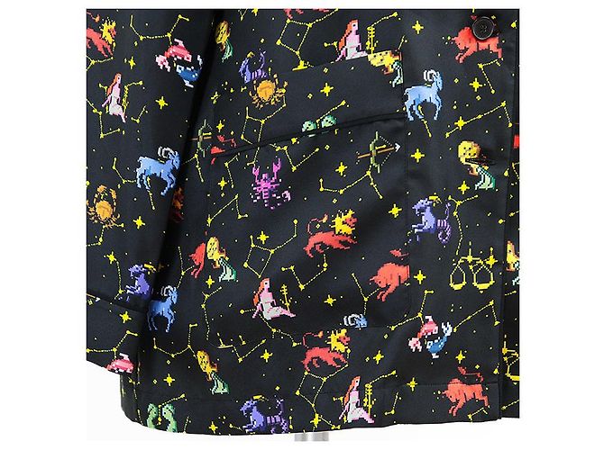 Camisa de seda twill pixel Zodiac Christian Dior Negro - vista 5