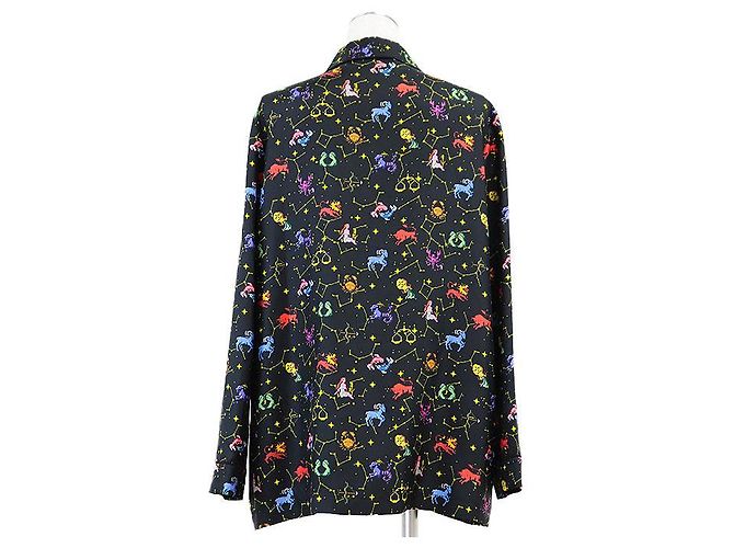 Camisa de seda twill pixel Zodiac Christian Dior Negro - vista 6
