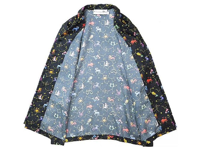 Camisa de seda twill pixel Zodiac Christian Dior Negro - vista 7