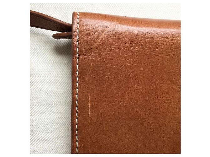 Mini Clutch Ralph Lauren in Pelle Cognac Camel Cammello - vista 10