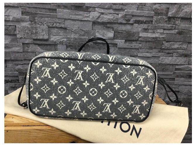 Louis Vuitton Neverfull MM Jaquard Denim Monogram  FullSet Anthrazitgrau - Ansicht 2
