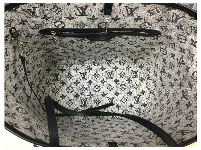 Louis Vuitton Neverfull MM Jaquard Denim Monogram  FullSet Anthrazitgrau - Ansicht 8