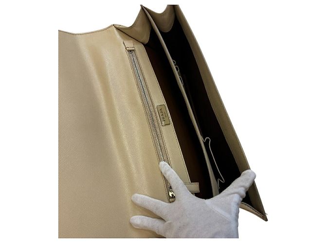 Maletín Prada Saffiano Blanco Beige - vista 7