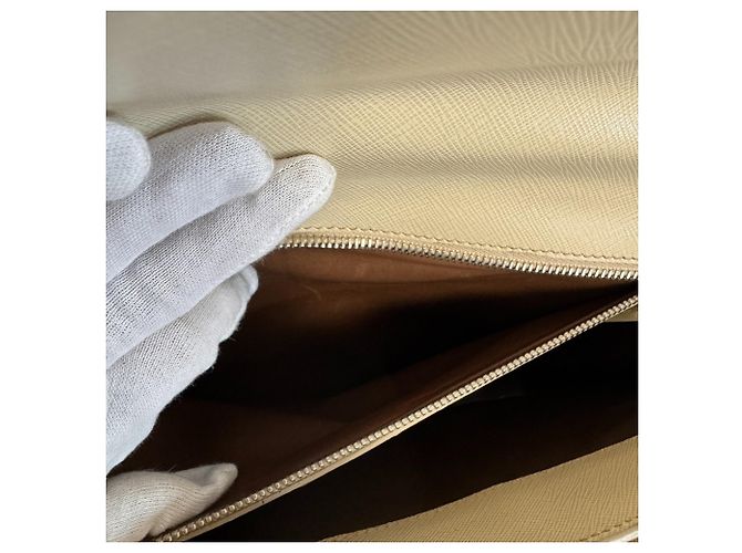 Maletín Prada Saffiano Blanco Beige - vista 8