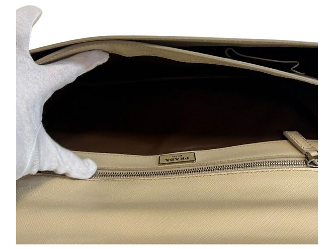 Maletín Prada Saffiano Blanco Beige - vista 9
