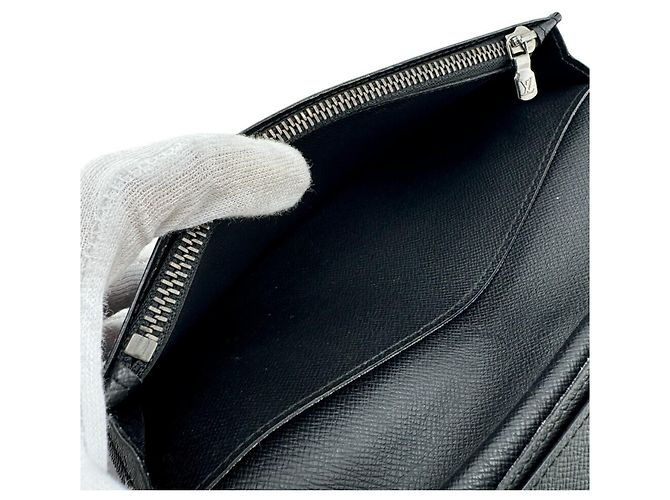 Portafoglio Lungo Brazza Monogram Eclipse di Louis Vuitton Nero - vista 7