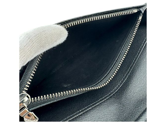 Portafoglio Lungo Brazza Monogram Eclipse di Louis Vuitton Nero - vista 8