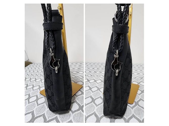 Borsa a Spalla GG Canvas Gucci Nera Nero - vista 3