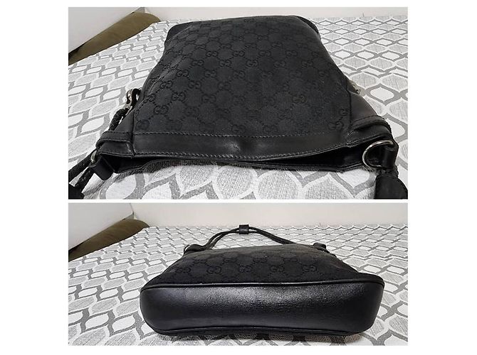 Borsa a Spalla GG Canvas Gucci Nera Nero - vista 4