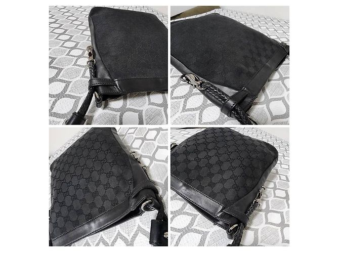 Borsa a Spalla GG Canvas Gucci Nera Nero - vista 6