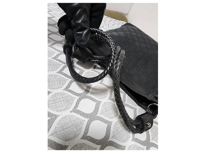 Borsa a Spalla GG Canvas Gucci Nera Nero - vista 7