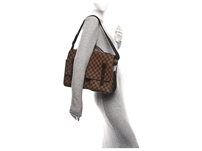 LOUIS VUITTON Borsa Messenger Broadway Damier Ebene Marrone - vista 15