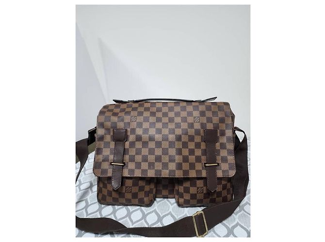 LOUIS VUITTON Borsa Messenger Broadway Damier Ebene Marrone - vista 7