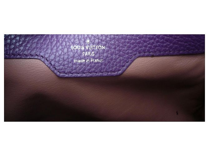 LOUIS VUITTON BORSA LV CAPUCINES PELLE TAURILLON CLEMENCE VIOLA ECCELLENTE CONDIZIONE MM Porpora - vista 11