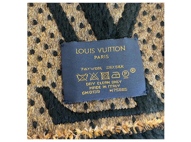 Chal de lana y seda negra Louis Vuitton Negro - vista 10