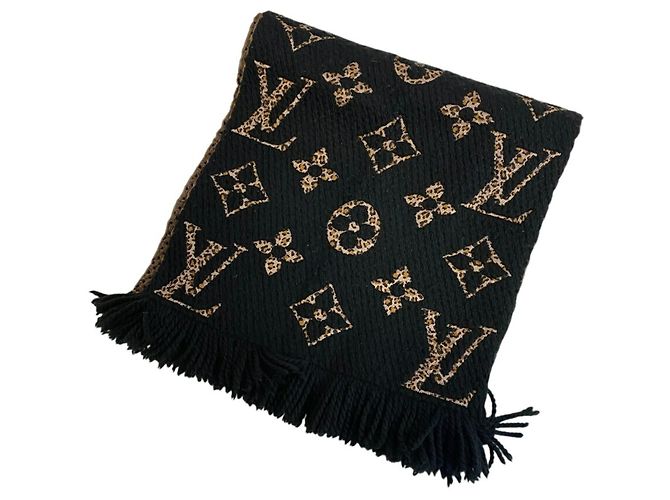 Chal de lana y seda negra Louis Vuitton Negro - vista 2