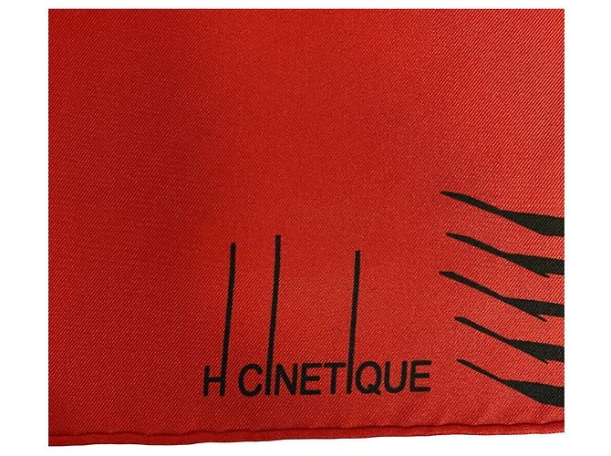 Hermès HERMES Carré 90 H Cinetique Schal Rot - Ansicht 10