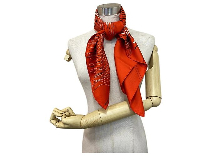 Hermès HERMES Carré 90 H Cinetique Schal Rot - Ansicht 11