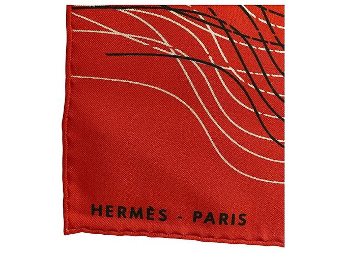 Hermès HERMES Carré 90 H Cinetique Schal Rot - Ansicht 5