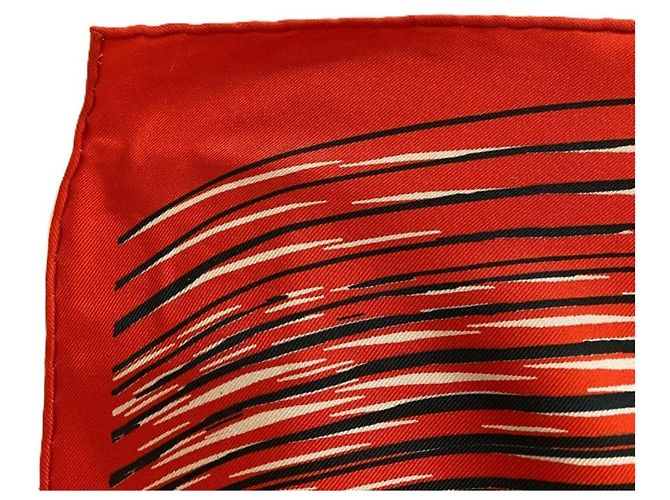 Hermès HERMES Carré 90 H Cinetique Schal Rot - Ansicht 6