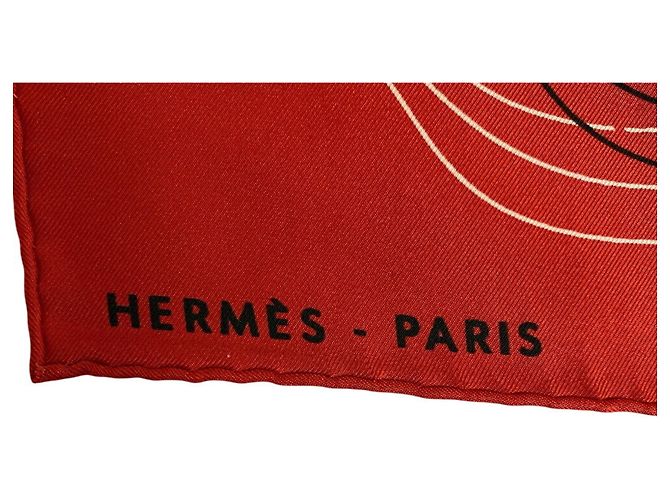 Hermès HERMES Carré 90 H Cinetique Schal Rot - Ansicht 9