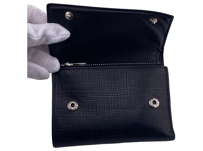 Cartera tri-fold de lino Anagram Loewe Negro - vista 5