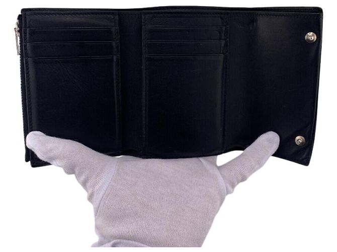 Cartera tri-fold de lino Anagram Loewe Negro - vista 6