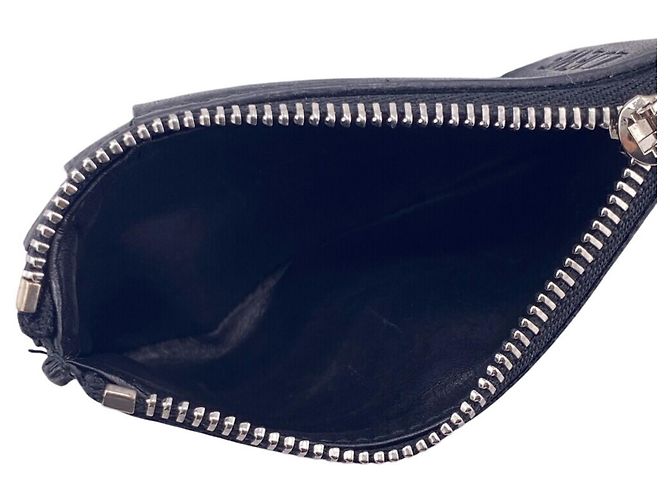 Cartera tri-fold de lino Anagram Loewe Negro - vista 9