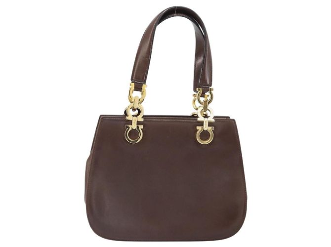 Borsa Gancini in pelle Salvatore Ferragamo Marrone - vista 2