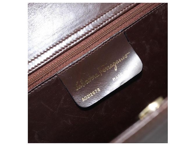 Borsa Gancini in pelle Salvatore Ferragamo Marrone - vista 6