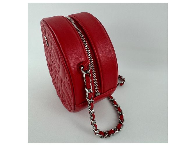 Borsa rotonda camelia Chanel Rosso - vista 10