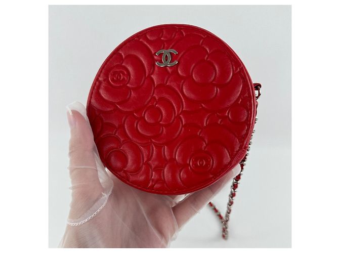 Borsa rotonda camelia Chanel Rosso - vista 11