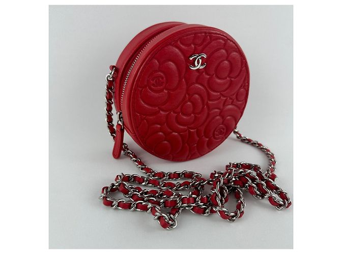 Borsa rotonda camelia Chanel Rosso - vista 12