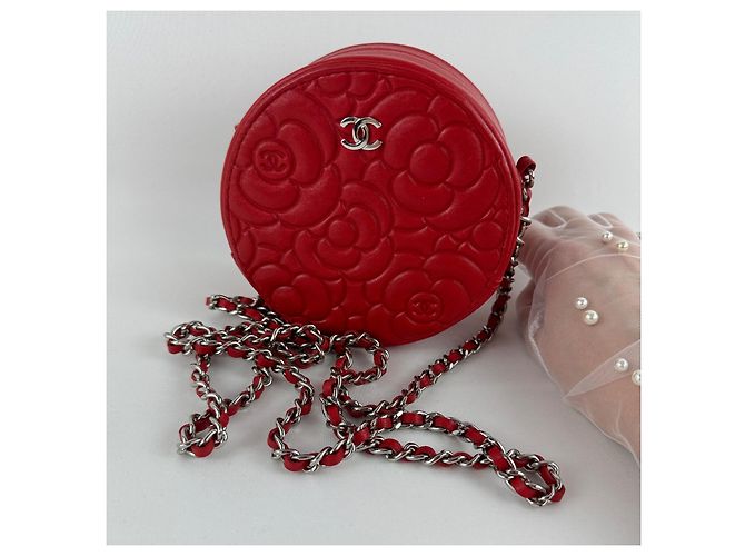 Borsa rotonda camelia Chanel Rosso - vista 18