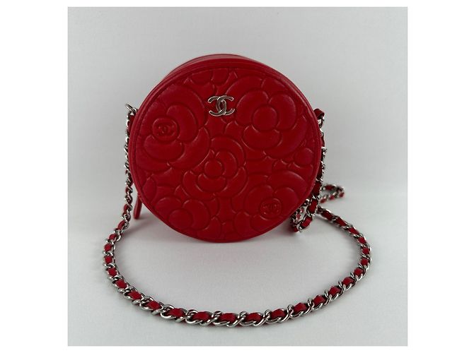 Borsa rotonda camelia Chanel Rosso - vista 19