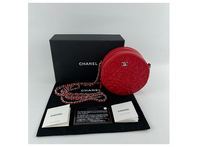 Borsa rotonda camelia Chanel Rosso - vista 2