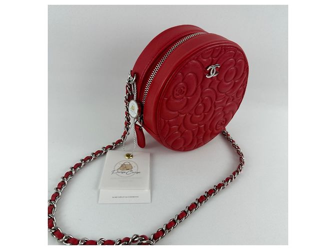 Borsa rotonda camelia Chanel Rosso - vista 20